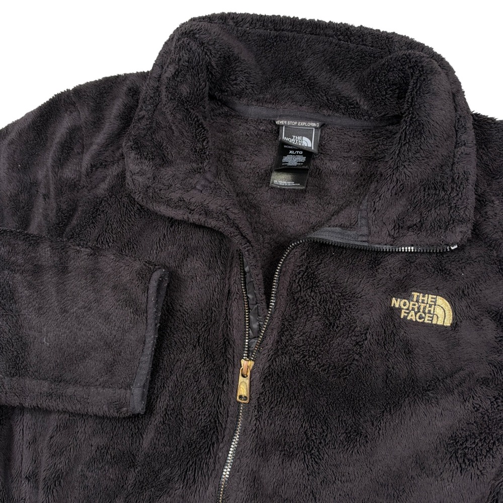 The North Face Osito Fleece Jacket Women XL Black Full Zip Soft High Pile